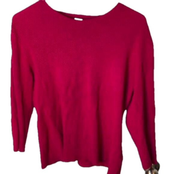 L Anne Klein Pink Ribbed Knit Sweater - Picture 1 of 7